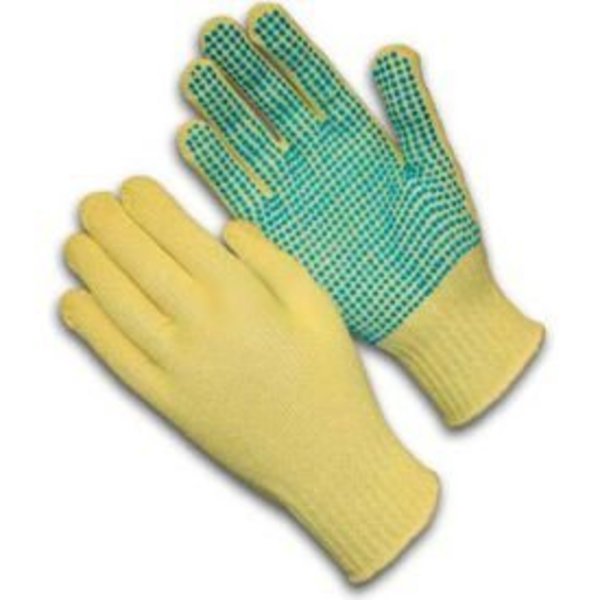 Pip PIP KutGard Kevlar Gloves, 100 Kevlar, Medium Weight, PVC Dots One Side, L, 1 DZ 08-K300PD/L